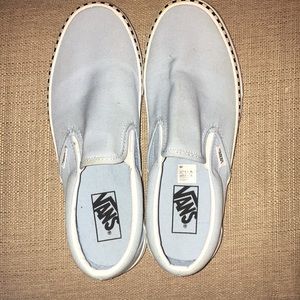 blue vans with checkered bottom